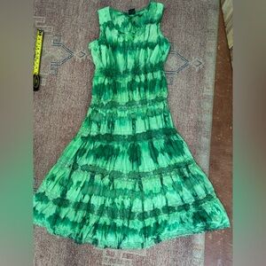 Tu lips lg cotton gauze crochet boho peasant dress festival green tie dye maxi